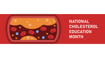 National cholesterol education month vector illustration. Raise awareness about cardiovascular disease, cholesterol and stroke