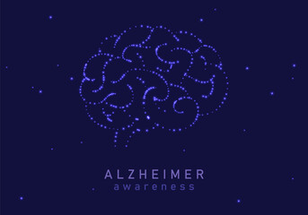 Alzheimer's and brain awareness month design template. World Alzheimer's Day vector illustration