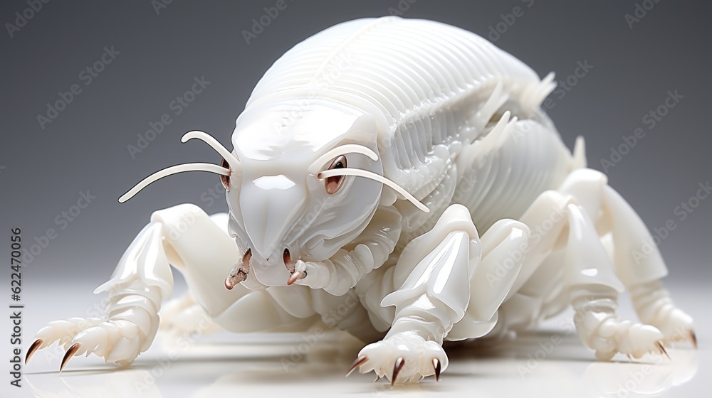Aufkleber a close up of a toy insect on a table. generative ai image.