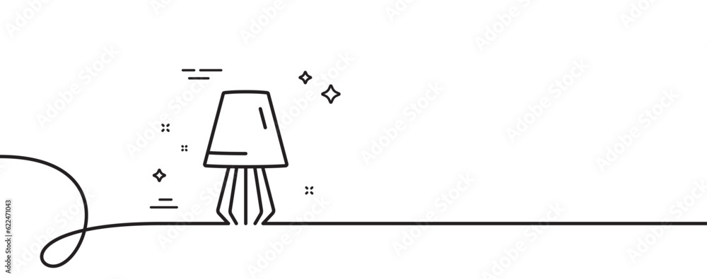 Aufkleber table lamp line icon. continuous one line with curl. bedside light sign. interior illuminate symbol.