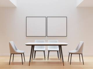 Dining Room 3D Render Illustration Background 03