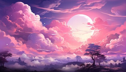 Cloudy purple and pink background