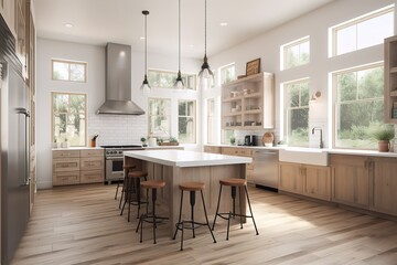 Bright, spacious and modern farmhouse style kitchen