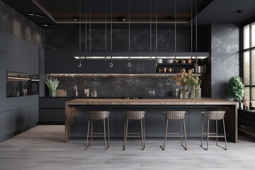 Elegant contemporary kitchen room interior 