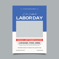 Labor Day vertical flyer template