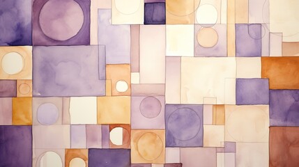 Pastel purple watercolor geometric background