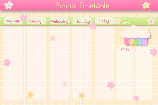 School timetable, weekly schedule planer