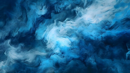 Fototapeta na wymiar Abstract blue psychedelic wallpaper, Blue smoke over black studio background