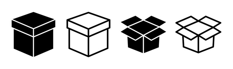 Box icon set illustration. box sign and symbol, parcel, package