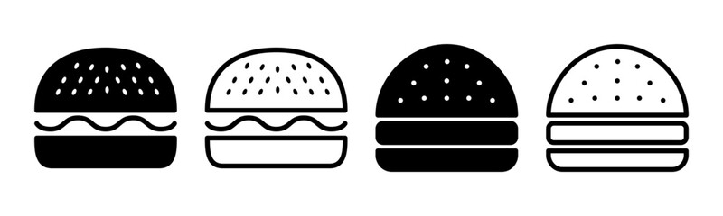 Burger icon set illustration. burger sign and symbol. hamburger