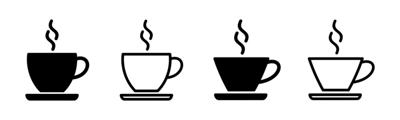 coffee cup icon set illustration. cup a coffee sign and symbol