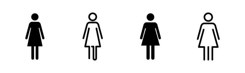 Female icon set illustration. woman sign and symbol