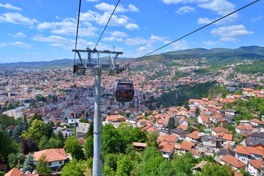 Cable Car Lift - mountain Trebevic, travel to Sarajevo during summer on holiday