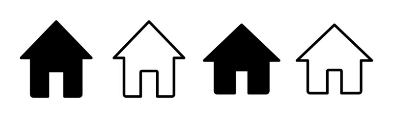 Home icon set illustration. House sign and symbol