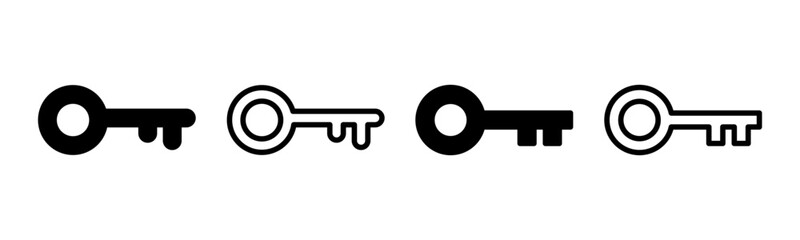 Key icon set illustration. Key sign and symbol.