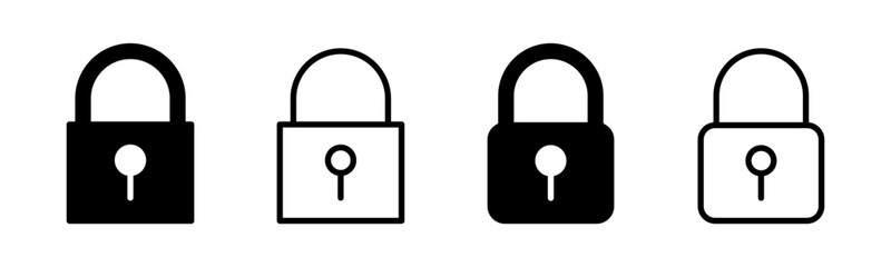 Lock icon set illustration. Padlock sign and symbol. Encryption icon. Security symbol