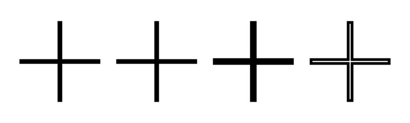 Plus Icon set illustration. Add plus sign and symbol