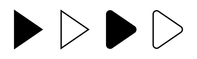 Play Icon set illustration. Play button sign and symbol