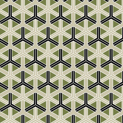 Seamless abstract geometric pattern with lines and gexagons for fabric, background, surface design, packaging Vector illustration