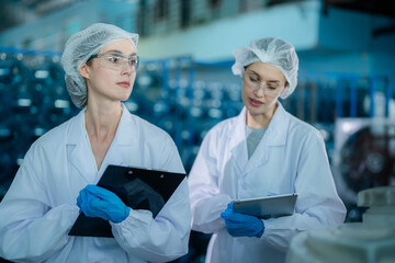 scientist worker checking the quality of the Reverse osmosis machine system at the industrial...