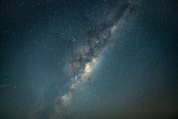 Stargazing at the night sky and the Milky Way Galaxy