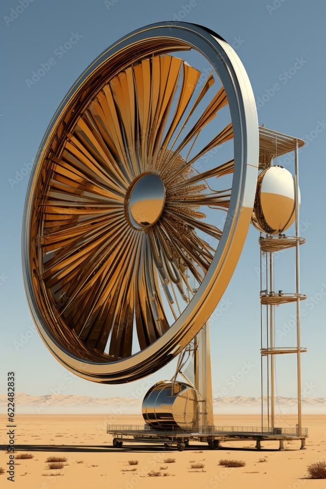 Aufkleber a large metal object in the middle of a desert. generative ai image.