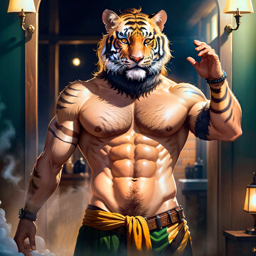 Generative AI image of Tiger Man.