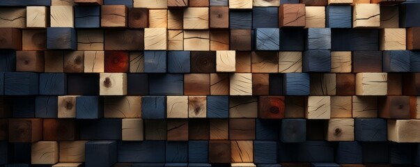 Stack of wooden stumps in cross section texture background