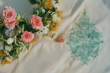 bridal bouquet of roses.
Generative AI