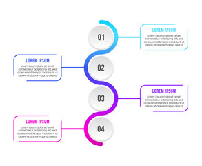 Vector illustration Infographic label design template with 4  steps. Suitable for process diagram, business, marketing, presentations, timeline, workflow layout, banner, flow chart, element