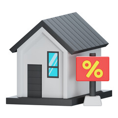 home discount 3d icon illustration