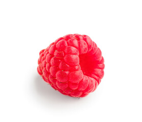 Fresh raspberry on white background