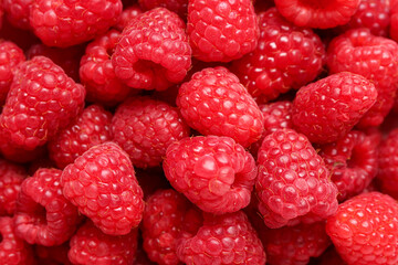 Texture of fresh raspberries as background