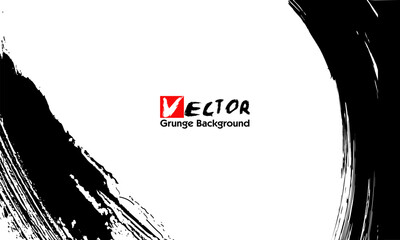 Vector illustration of grunge stains, brush stroke Japanese style vector. Black ink brush stroke on white background illustration vector