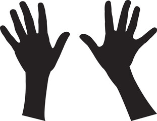 a pair hands silhouette vector