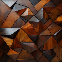 Moderno quadro geométrico montado em madeira pintada criado por IA. - obrazy, fototapety, plakaty