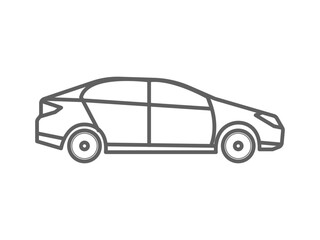 car isolated on white, icon out line car illustration