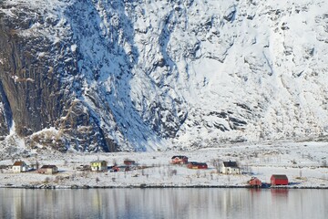 Fisherman village during winter season at Lofoten, Norway, Europe.