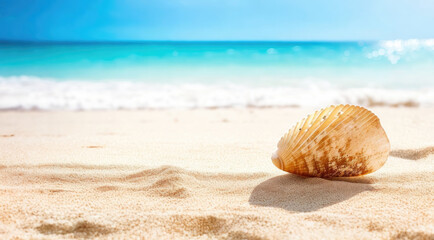 Fototapeta na wymiar summer sandy and wavy beach background