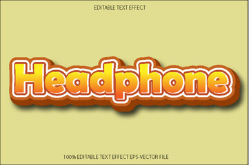 Headphone Effect Editable Text Effect 3D Emboss Gradient Style