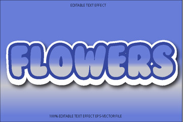 Flowers Effect Editable Text Effect 3D Emboss Gradient Style
