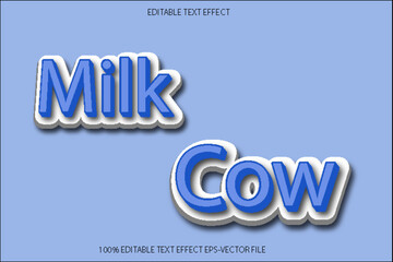 Milk Cow Effect Editable Text Effect 3D Emboss Gradient Style