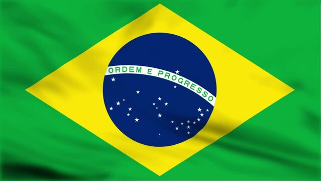 brazil flag waving loop