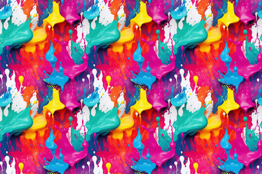 Splash paint colors seamless pattern