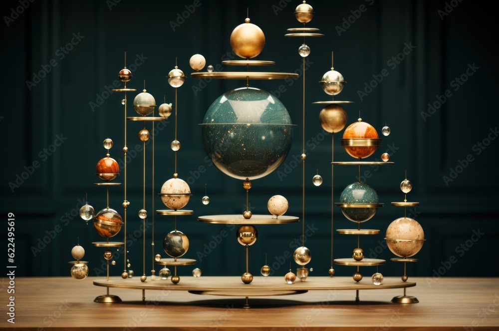 Aufkleber a table with a bunch of different objects on it. generative ai image.