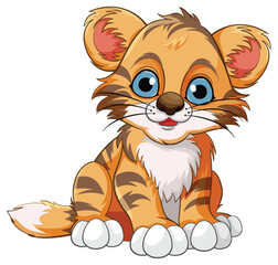 Cute Baby Tiger Cartoon Character