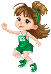 Female basketball player cartoon character