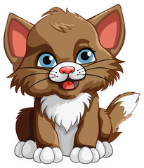 Cute Kitten Cartoon Character