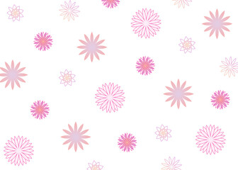 Seamless pattern with pink flowers