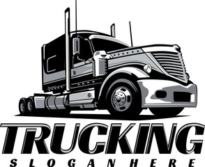 truck semi logo design vector